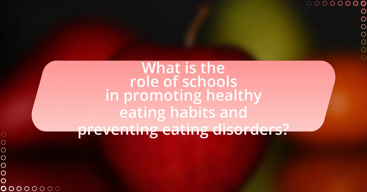 What is the role of schools in promoting healthy eating habits and preventing eating disorders?